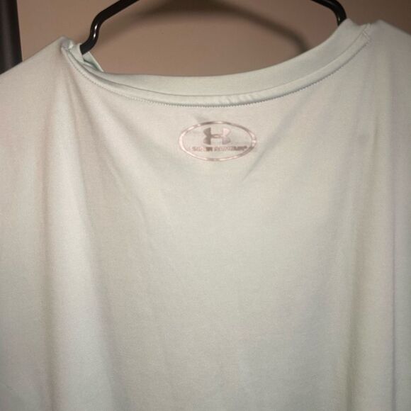 Under Armour XL Mint Green Graphic T-Shirt Double Logo Short Sleeve Womens - Picture 4 of 4